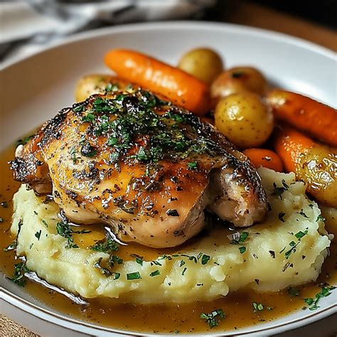 Delicious Herb Roasted Chicken with Creamy Mashed Potatoes