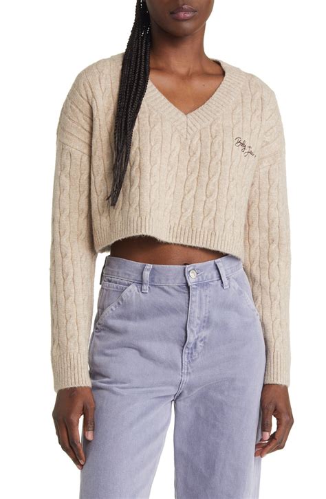 Buy BDG URBAN OUTFITTERS Oversize Cable Knit Crop Sweater - Sand At 60% ...