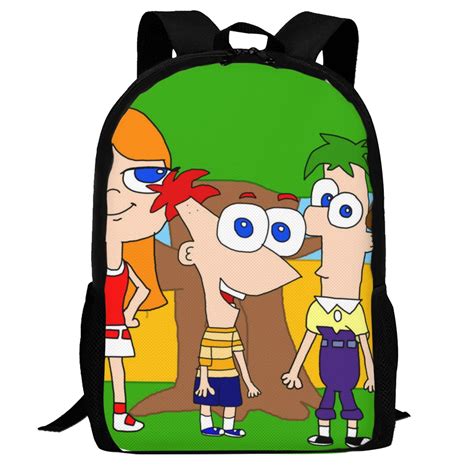 Phineas And Ferb Backpack, 3d Printed Laptop Backpack, Water Resistant ...