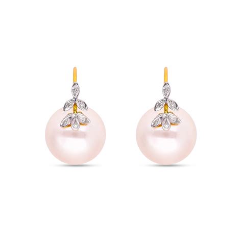 6-Petal Diamond & Pearl Earrings in Gold | Amarkosh – Amarkosh Jewels