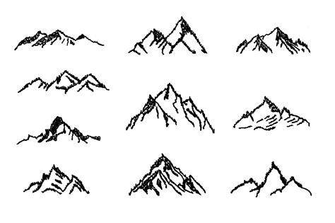 10 Simple Mountain Drawing (PNG Transparent) | OnlyGFX.com