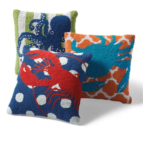 Blue Crab Seaside Hook Pillow | Grandin Road