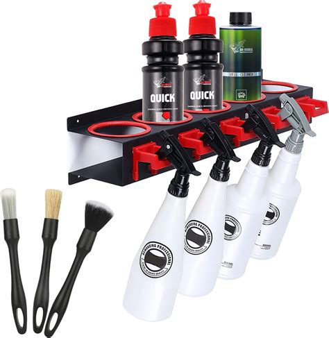 Qulable Spray Bottle Holder, Wall Mounted Spray Can Holder with 5 Holes ...