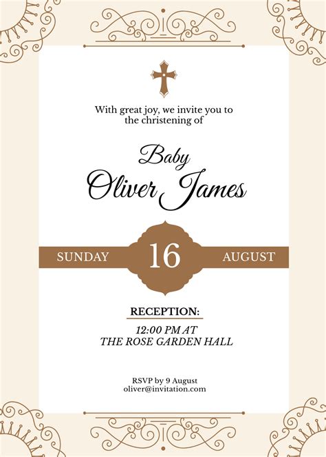 Free Christening Invitation Templates, Editable and Printable