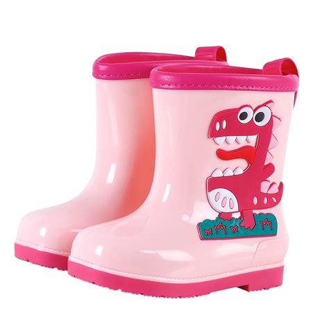 Aloohaidyvio Kids Rain Boots,Toddler Rain Boots Waterproof Rubber Easy ...