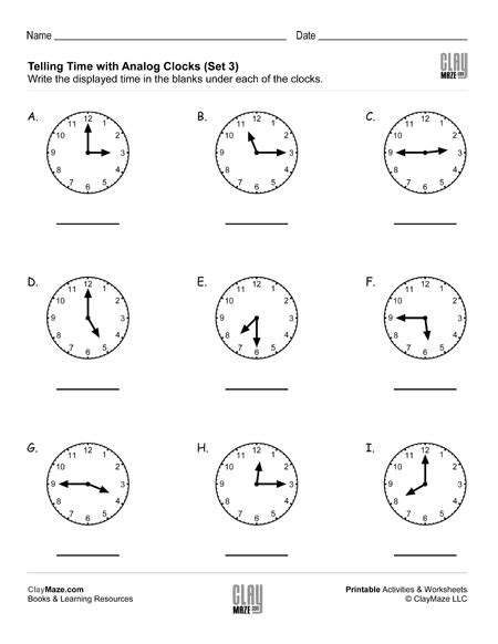 Time Reading Worksheet 的图像结果