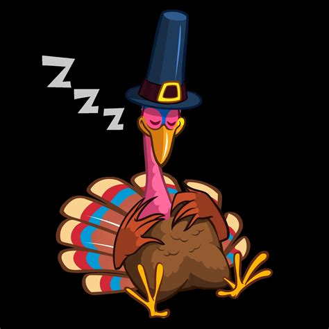 Thanksgiving cartoon turkey character sleeping. Isolated vector illustration clipart 23540660 ...