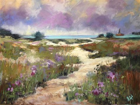 Serene Beachscape Soft Pastel Painting