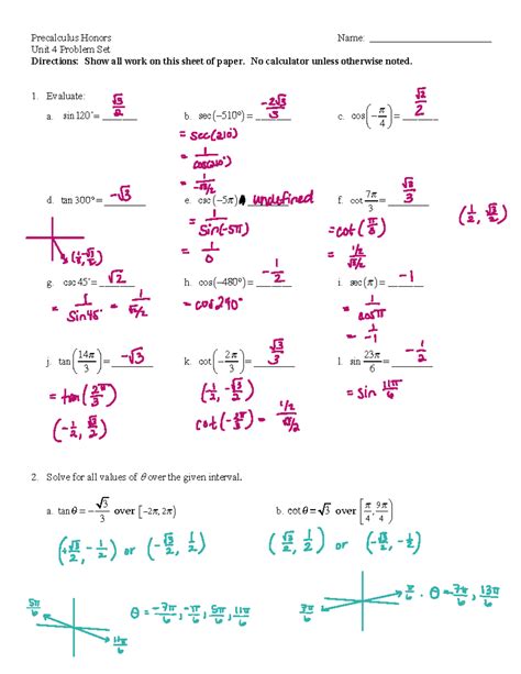 04 Problem Set KEY 22-23 - Precalculus Honors Name: Unit 4 Problem Set ...
