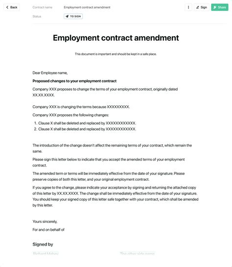 Employment Agreement Contract Template Free Printable Documents ...