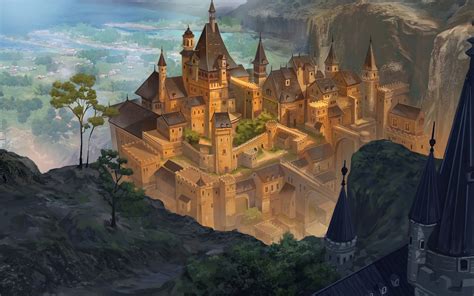 Download wallpaper 1680x1050 castle, buildings, fantasy, art widescreen ...