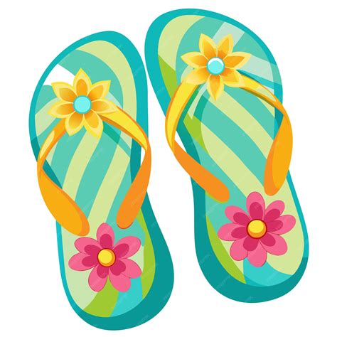 Premium Vector | Summer flip flop clipart cartoon style vector illustration