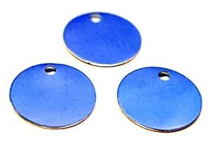 Ten (10) 11/16" Anodized Aluminum Blue Discs with Pre-Drilled Hole ...