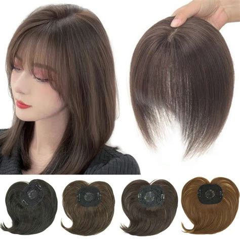 Soowee Synthetic Hair Topper With Bangs Invisible 3D Hair Toupee ...