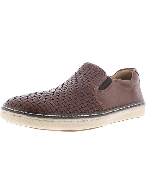 J&M Mens McGuffey Leather Slip On Boat Shoes - Walmart.com