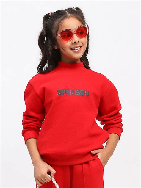 Girls Red Long Sleeve Sweatshirt – Spunkies