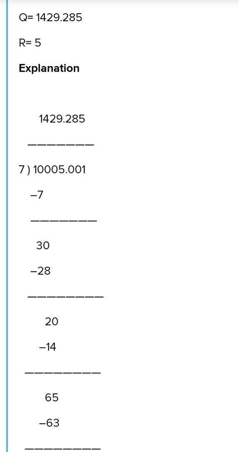 10005.001÷7 find the Qand R - Brainly.in