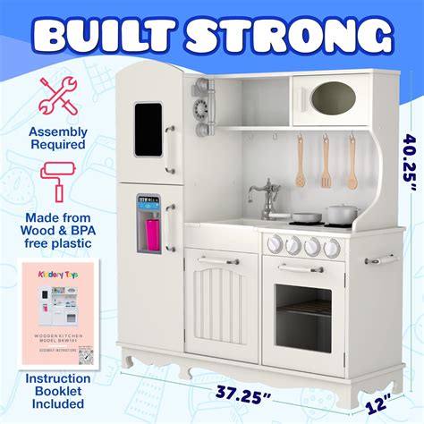 Buy Play Kitchen - Wooden Kitchen Playset for Toddlers & Big Kids ...