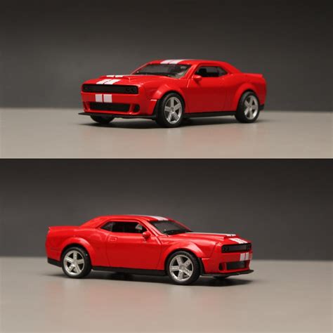 1:36 Dodge Challenger Diecast Red – Kunju Vandi
