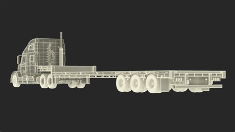 3D Semi Truck with Flatbed Trailer | 3D Molier International