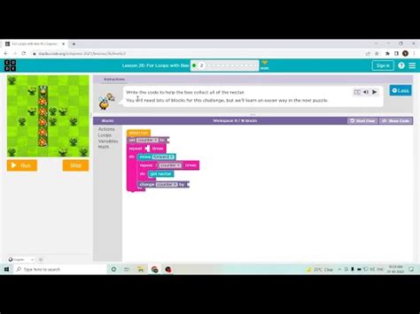 Image result for Lesson 26 Code.org Loops with Bee