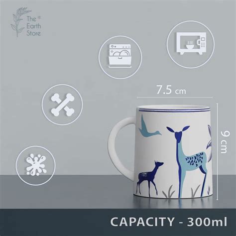 Stag Blue Coffee Mug Set (Set of 4) – The Earth Store