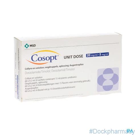 COSOPT Preservative Free Eye Drops Single Dose Unit, 60's - Dock Pharmacy