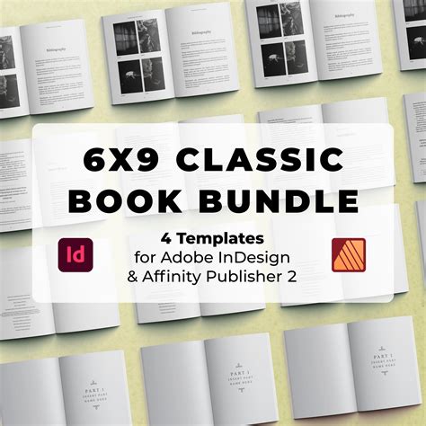 CLASSIC BUNDLE Indesign Book Template Affinity Publisher 6x9 Interior ...