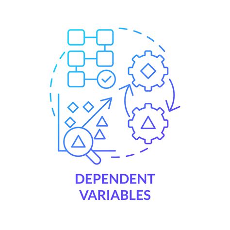 dependiente variables azul degradado concepto icono. causal investigación cambiable y principios ...