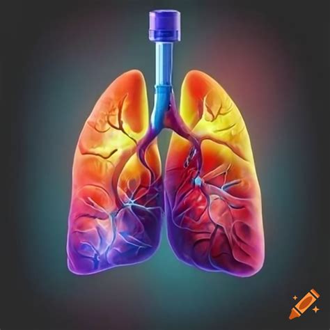 Lungs with double lumen tube on Craiyon