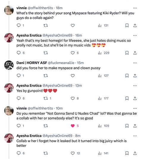 Ayesha talks Kiki Ryder and Not Gonna Send U Nudes Chad : r/AyeshaErotica