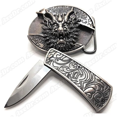 Dragon Head Folding Knife Belt Buckle – shop.AxeDr.com