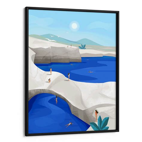 Cliff Jumping Art Prints– Blue Landscape Poster for Wall Décor – Nook ...