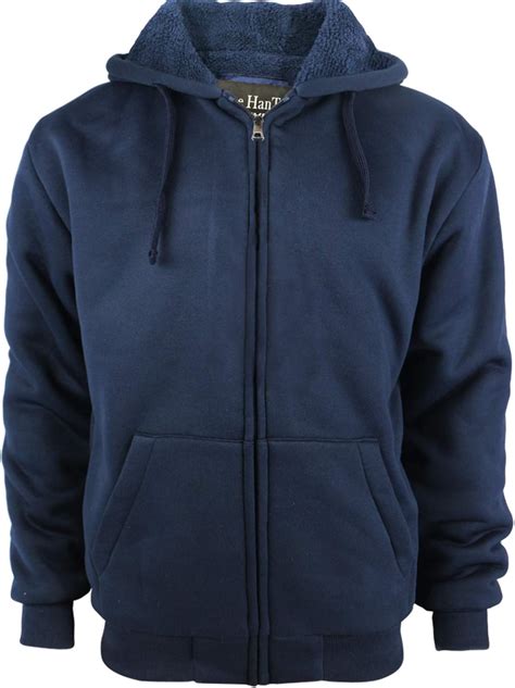 LeeHanTon Hoodies for Men Heavyweight Fleece Sherpa Lined Sweatshirt ...