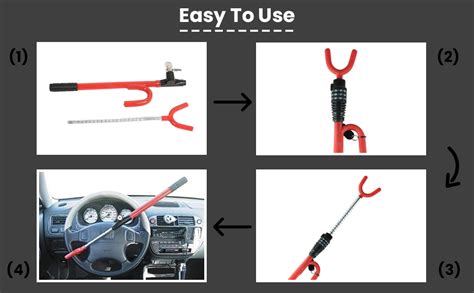 Autobizarre Anti-Theft Adjustable Car Steering Wheel Lock Security ...
