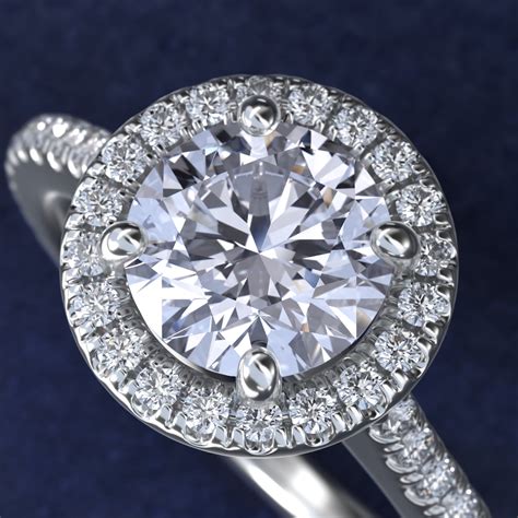Floating Halo Diamond Engagement Ring in 18k White Gold (1/3 ct. tw.)