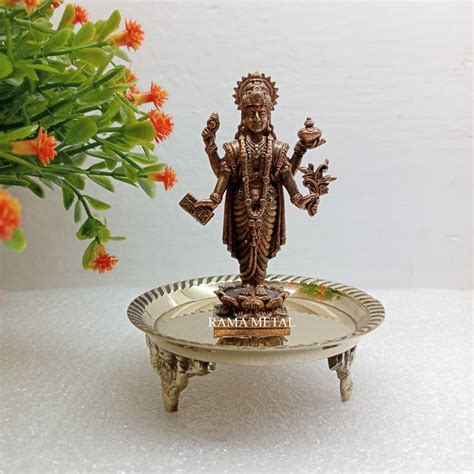 Buy RAMA METAL Copper Dhanvantari Murti | Dhanvantri | Dhanwantari ...