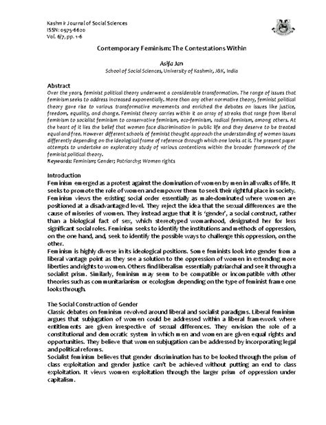 Contemporary feminism - The range of issues that feminism seeks to ...