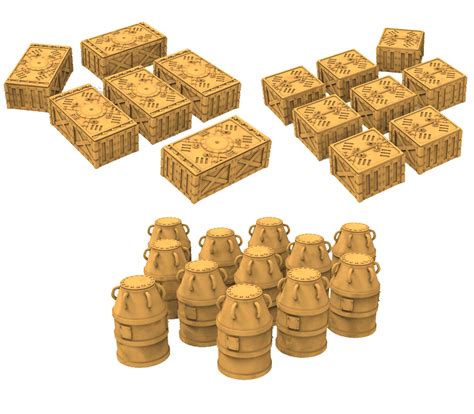 🏗️ Commercial Crates and Barrels・ 3D File for ・Cults