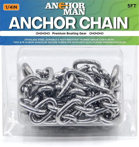 Amazon.co.jp: Anchor-Man ステンレススチール ボートアンカーチェーン - マリングレード 最小破断荷重 2つの高度なステンレススチールシャックルボートチェーン - 4 ...