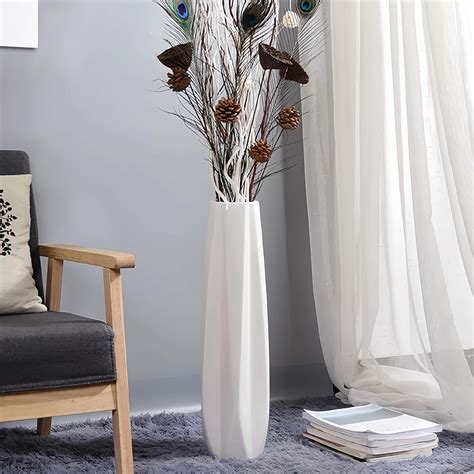 Amazon.com: Ceramic Large Floor Vase, GDSZJLJ White 24" Tall Flower ...