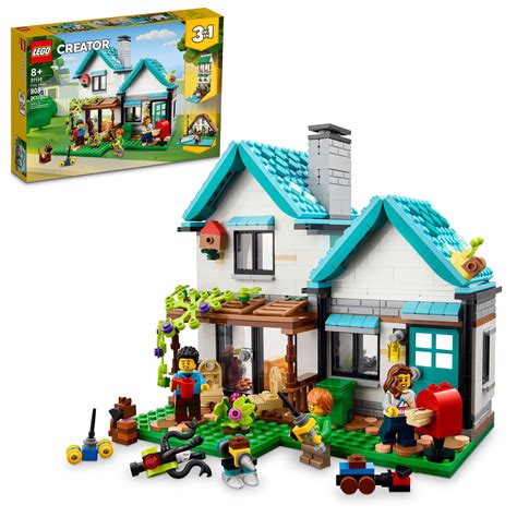 LEGO Creator 3 in 1 Cozy House Building Kit, Rebuild into 3 Different ...