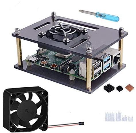 Buy GeeekPi Raspberry Pi 4 Acrylic Case, Raspberry Pi 4 Case with 40mm ...