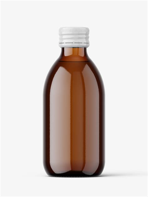 250 ml pharmacy bottle mockup / amber - Mockups Design