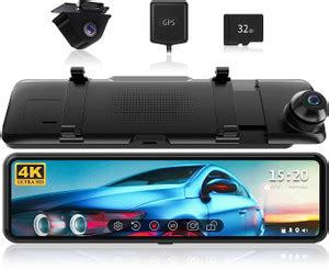 Redtiger Mirror Dash Cam Backup Camera 4K Front & 1080P Rear Mirror ...