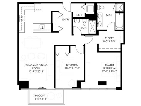 1000 Sq Ft Apartment Floor Plans - floorplans.click