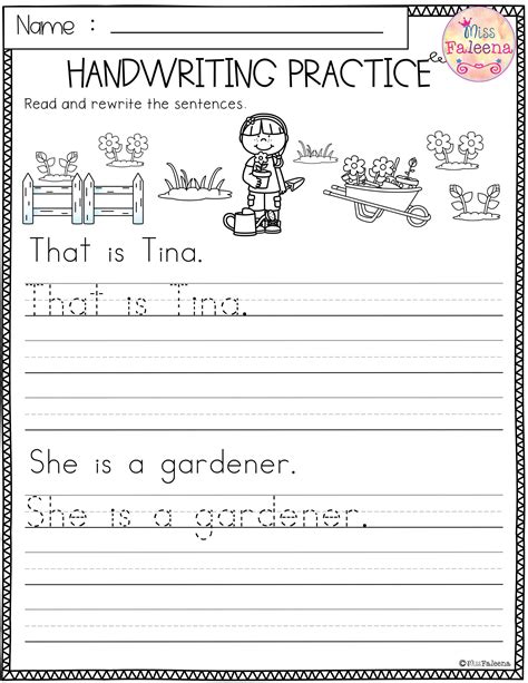 Free Printable Writing Worksheets For Kindergarten - Printable And Enjoyable Learning