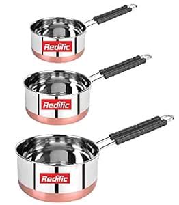 Buy Stainless Steel Saucepan with Handle, 2000 ml, 1500 ml, 1000 ml ...