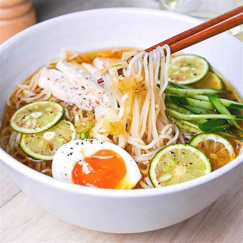Chilled Chicken and Citrus Somen Noodle Soup - Sudachi Recipes