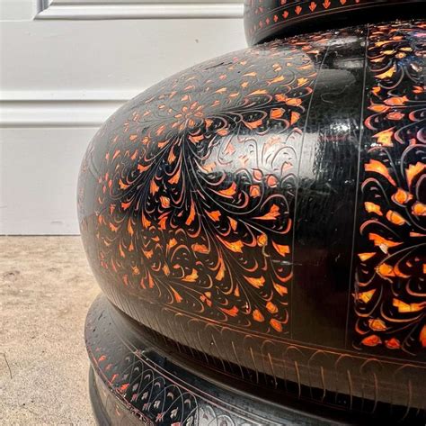 Early 20th C Indian Hand Painted Floor Lamp